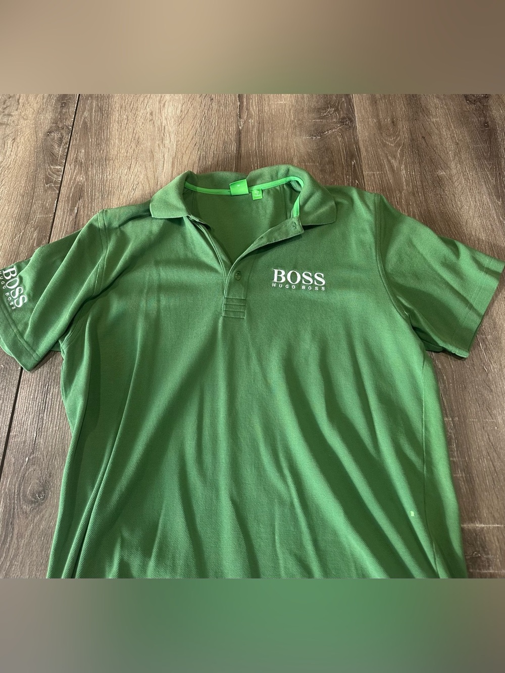 Hugo Boss Green Polo with White Logo